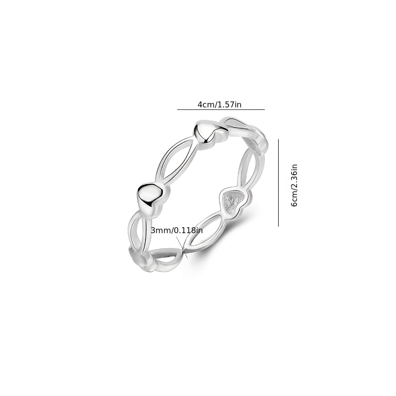 S925 Silver Adjustable Heart Ring — Versatile Gift